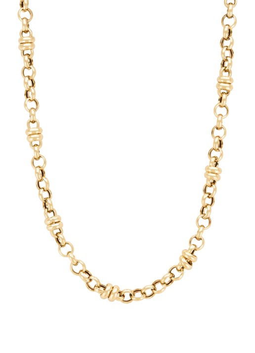 Diamond Point Geelgouden schakel collier Timeless Treasures 45 cm - detail 3 geelgoud