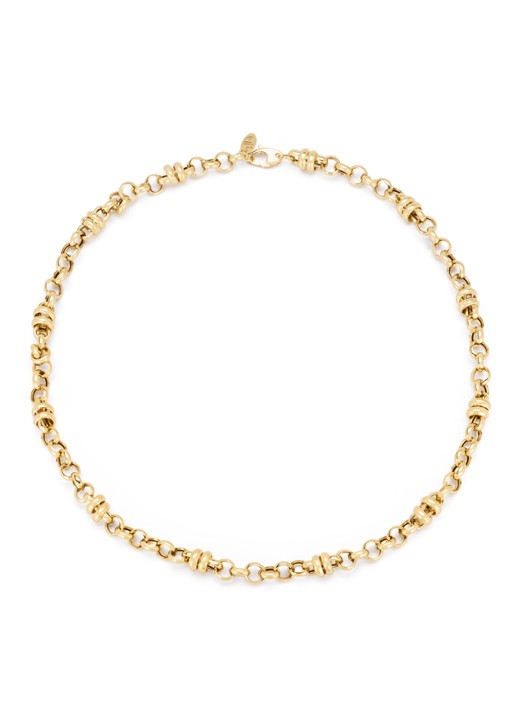Diamond Point Geelgouden schakel collier Timeless Treasures 45 cm