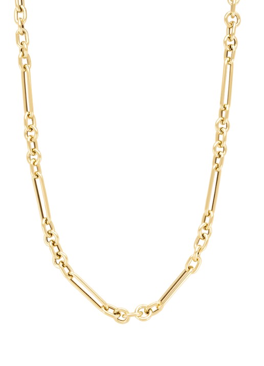 Diamond Point Geelgouden schakel collier Timeless Treasures 45 cm - detail geelgoud