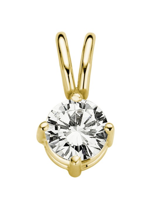 Diamond Point Geelgouden solitair groeibriljant hanger, 0.26 ct. 0.26 ct diamant Groeibriljant