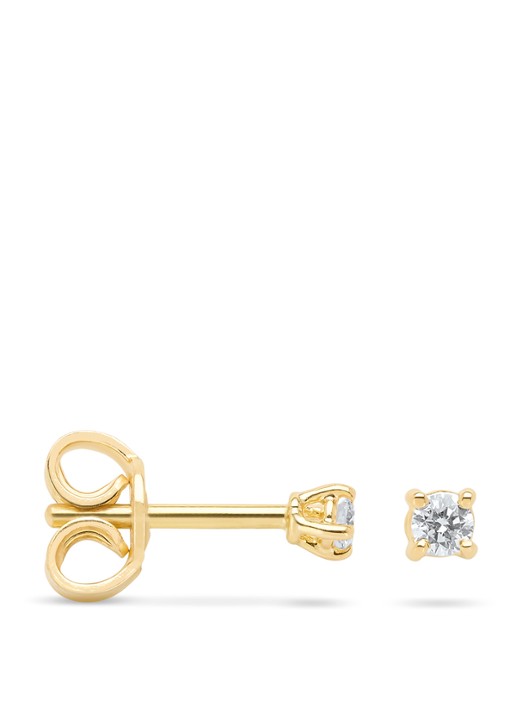 Diamond Point Geelgouden solitair groeibriljant oorstekers, 0.06 ct. 0.06 ct diamant Groeibriljant