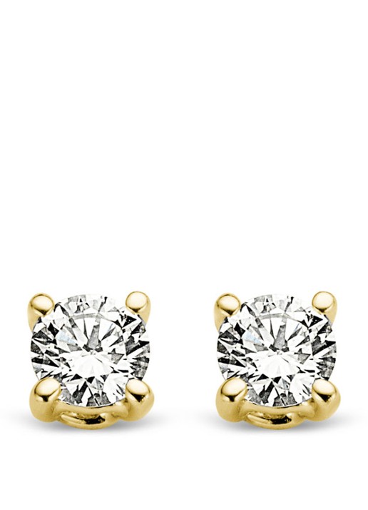 Diamond Point Geelgouden solitair groeibriljant oorstekers, 0.08 ct. 0.08 ct diamant Groeibriljant