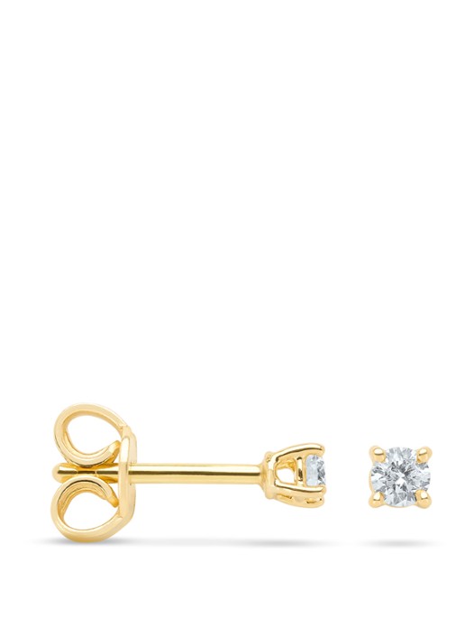 Diamond Point Geelgouden solitair groeibriljant oorstekers, 0.12 ct. 0.12 ct diamant Groeibriljant