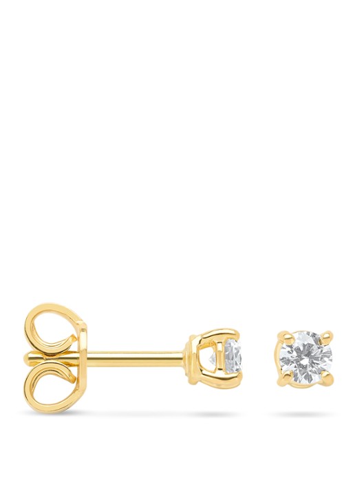 Diamond Point Geelgouden solitair groeibriljant oorstekers, 0.28 ct. 0.28 ct diamant Groeibriljant