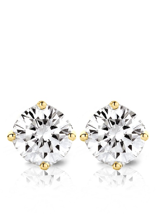 Diamond Point Geelgouden solitair groeibriljant oorstekers, 0.36 ct. 0.36 ct diamant Groeibriljant