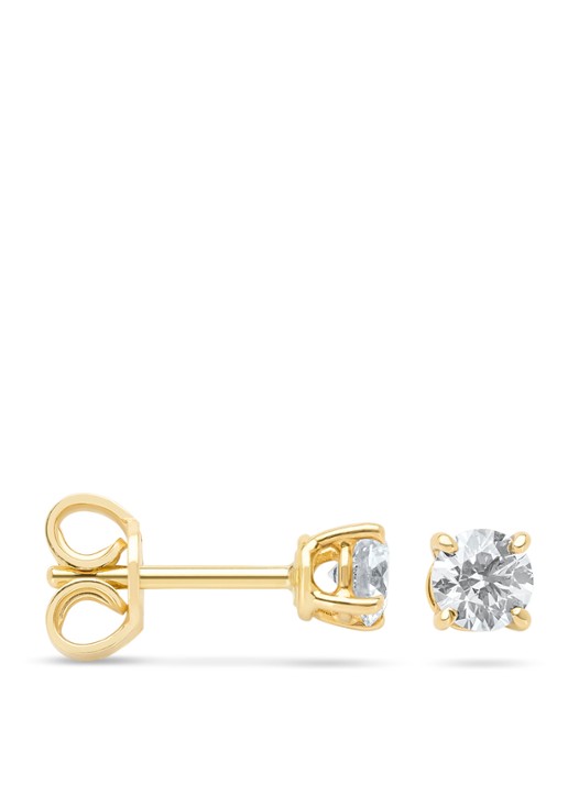 Diamond Point Geelgouden solitair groeibriljant oorstekers, 0.46 ct. 0.46 ct diamant Groeibriljant