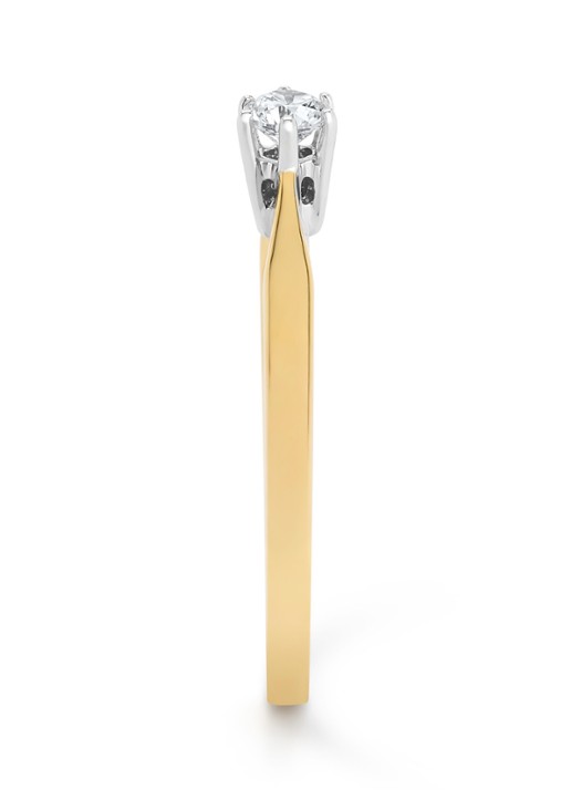 Diamond Point Geelgouden solitair groeibriljant ring, 0.14 ct. 0.14 ct diamant Groeibriljant - detail 3 geelgoud