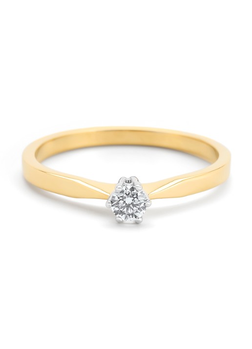 Diamond Point Geelgouden solitair groeibriljant ring, 0.15 ct. 0.15 ct diamant Groeibriljant - detail 4 geelgoud