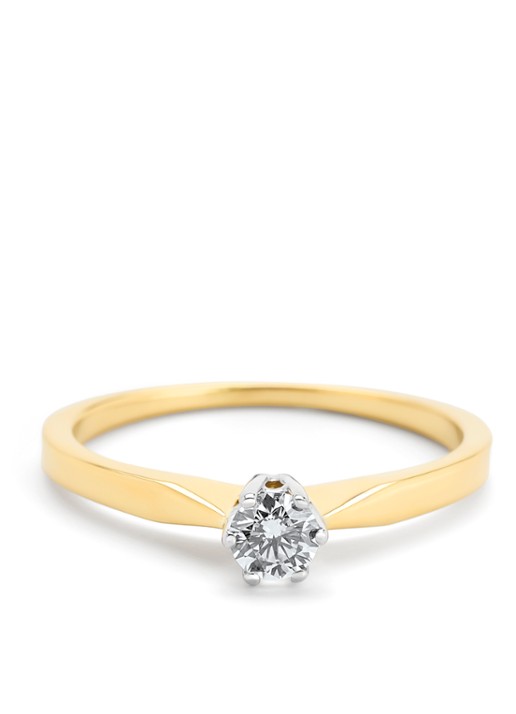 Diamond Point Geelgouden solitair groeibriljant ring, 0.18 ct. 0.18 ct diamant Groeibriljant - detail 4 geelgoud