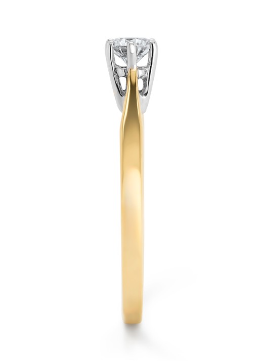 Diamond Point Geelgouden solitair groeibriljant ring, 0.25 ct. 0.25 ct diamant Groeibriljant - detail geelgoud