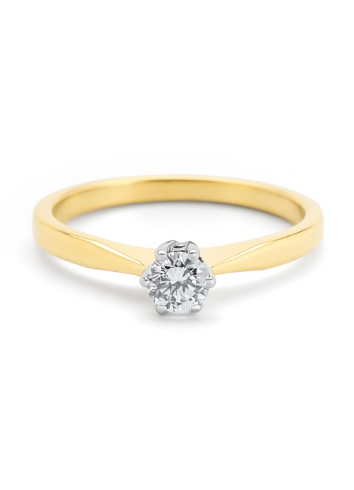 Diamond Point Geelgouden solitair groeibriljant ring, 0.25 ct. 0.25 ct diamant Groeibriljant - detail 2 geelgoud