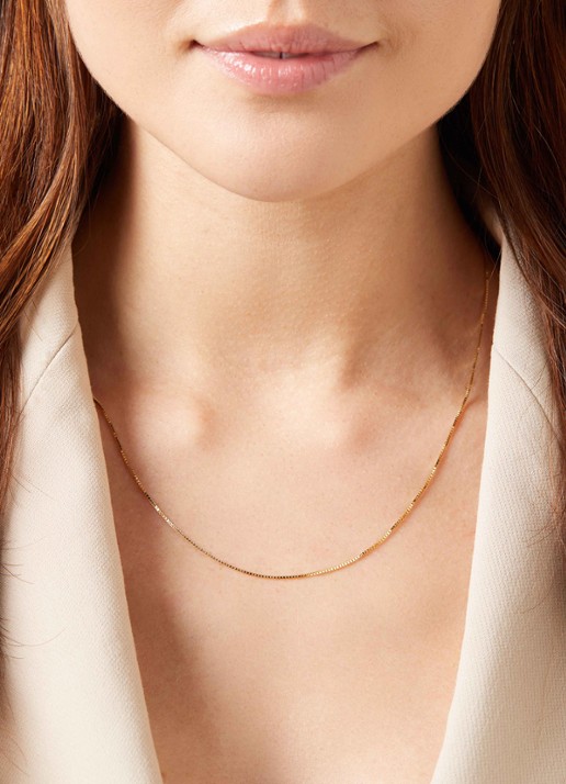Diamond Point Geelgouden venetiaans collier Timeless Treasures (50cm) - voorkant 2 geelgoud