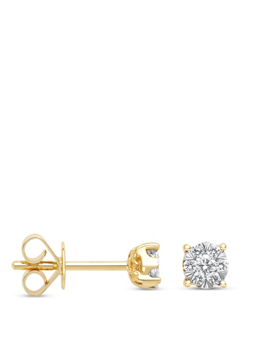 Diamond Point Gouden oorsieraden, 0.18 ct diamant, Enchanted