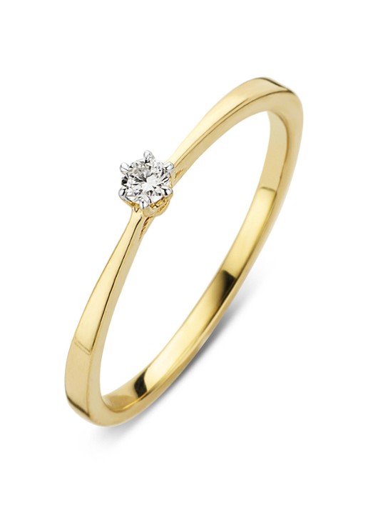 Diamond Point Gouden ring 0.05 ct diamant Starlight - voorkant 3 goud