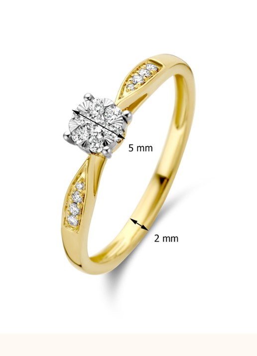 Diamond Point Gouden ring 0.20 ct diamant Enchanted - detail 3 geelgoud