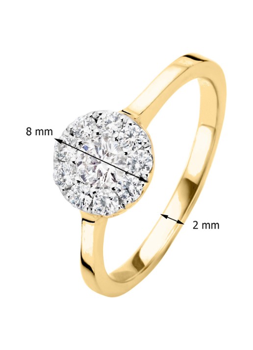 Diamond Point Gouden ring 0.42 ct diamant Hearts & Arrows - detail goud