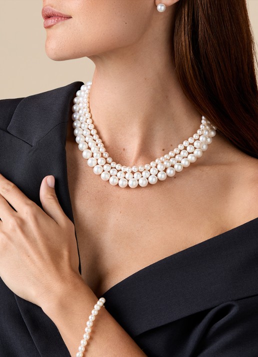 Diamond Point Ketting van geelgoud Rivièra - detail 3 wit