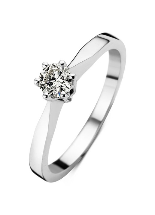 Diamond Point Ring Groeibriljant van 18 karaat witgoud met 0.20 ct. diamant