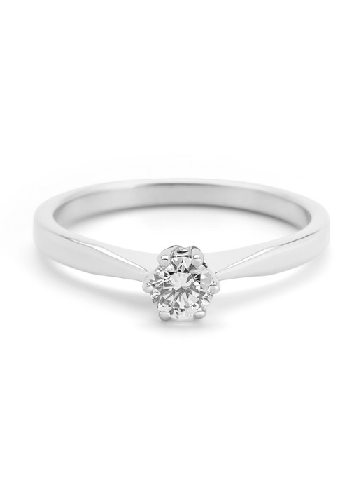 Diamond Point Ring Groeibriljant van 18 karaat witgoud met diamant - detail 4 witgoud