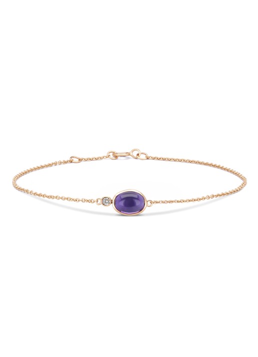 Diamond Point Roségouden armband, 0.82 ct paarse amethist, Little Drops