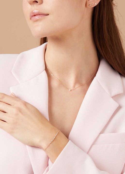 Diamond Point Roségouden oorsieraden Timeless Treasures - detail roségoud
