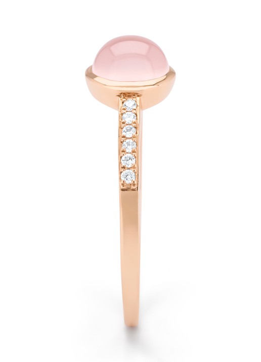 Diamond Point Roségouden ring, 0.91 ct rozenkwarts, Little Drops - detail 3 roségoud