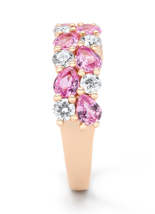 Diamond Point Roségouden ring, 1.65 ct roze saffier, Eden - detail 3 roségoud
