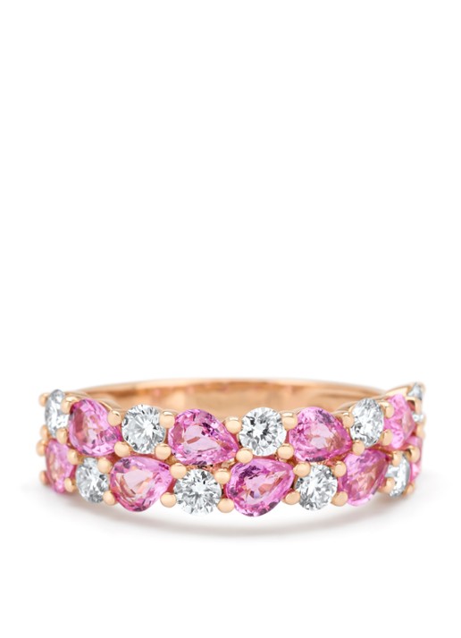 Diamond Point Roségouden ring, 1.65 ct roze saffier, Eden - detail 4 roségoud