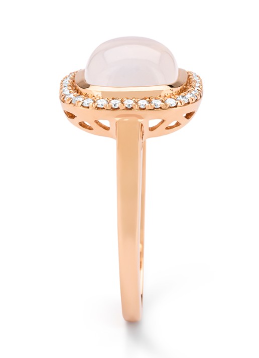 Diamond Point Roségouden ring, 2.32 ct maansteen, Little Drops - detail 3 roségoud