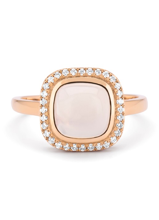Diamond Point Roségouden ring, 2.32 ct maansteen, Little Drops - detail 4 roségoud