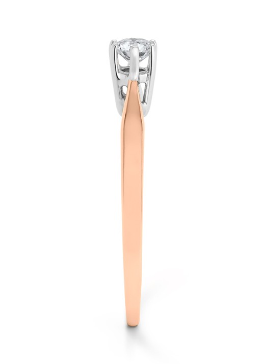 Diamond Point Roségouden solitair groeibriljant ring, 0.17 ct. 0.17 ct diamant Groeibriljant - detail roségoud