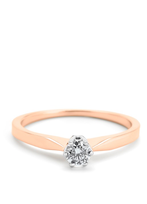 Diamond Point Roségouden solitair groeibriljant ring, 0.17 ct. 0.17 ct diamant Groeibriljant - detail 2 roségoud