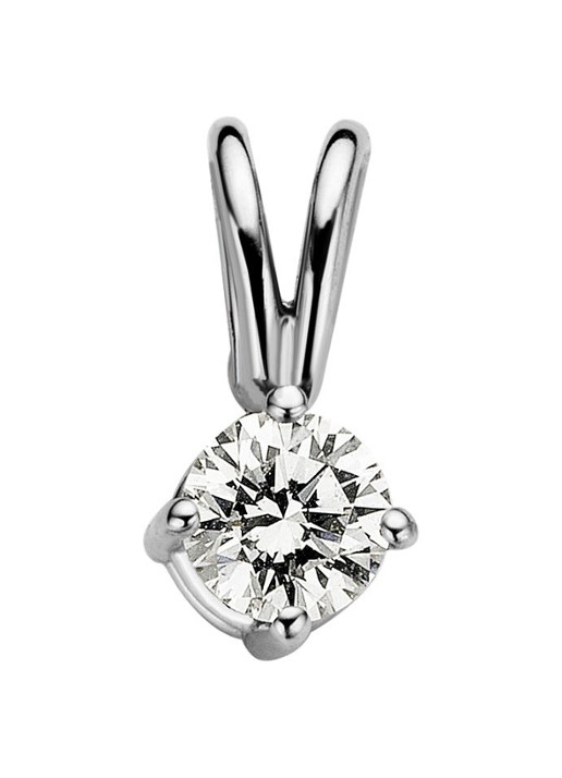 Diamond Point Solitair groeibriljant hanger van 18 karaat witgoud, 0.14 ct. 0.14 ct diamant