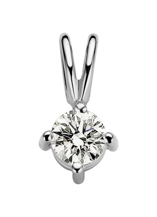 Diamond Point Solitair groeibriljant hanger van 18 karaat witgoud, 0.22 ct. 0.22 ct diamant