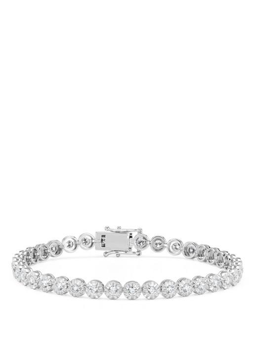 Diamond Point Witgouden armband, 1.90 ct diamant, Tennis bracelet