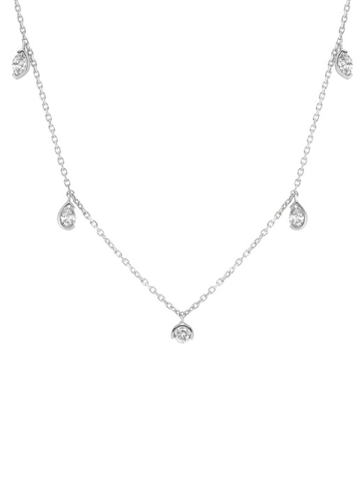 Diamond Point Witgouden collier, 0.42 ct diamant, Starlight