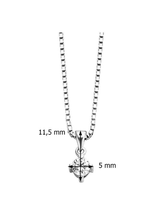 Diamond Point Witgouden hanger, 0.16 ct diamant, Hearts & Arrows - detail 3 witgoud