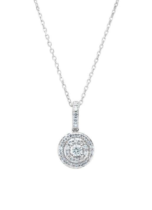 Diamond Point Witgouden hanger, 0.19 ct diamant, Petite Romance
