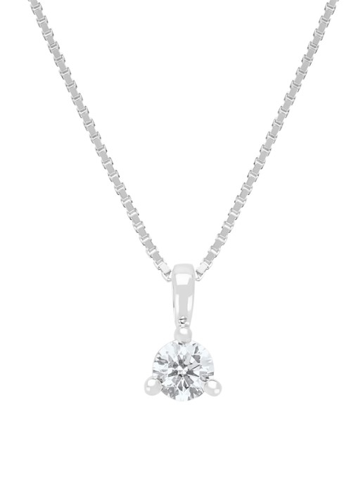 Diamond Point Witgouden hanger, 0.30 ct diamant, Hearts & Arrows