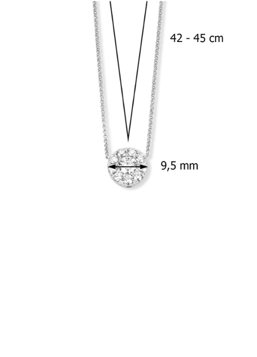 Diamond Point Witgouden hanger 0.65 ct diamant Hearts & Arrows - detail witgoud