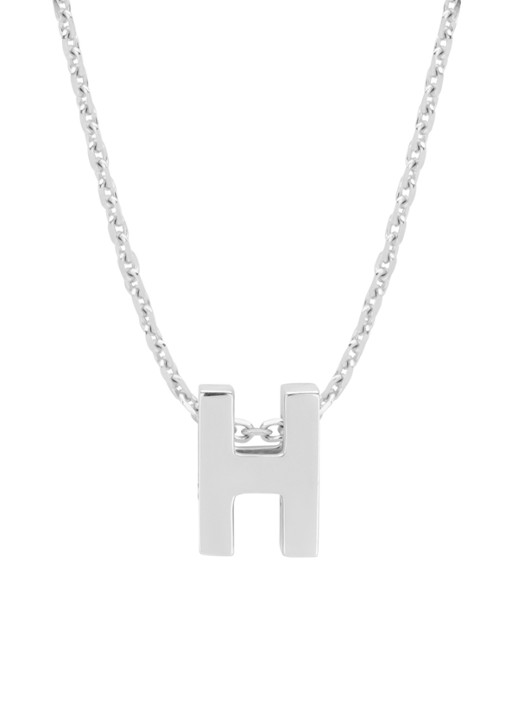 Diamond Point Witgouden hanger H, Alphabet