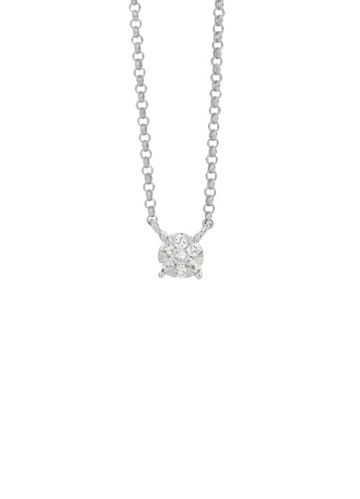 Diamond Point Witgouden hanger met collier, 0.09 ct diamant, Enchanted