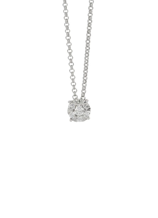 Diamond Point Witgouden hanger met collier, 0.14 ct diamant, Enchanted