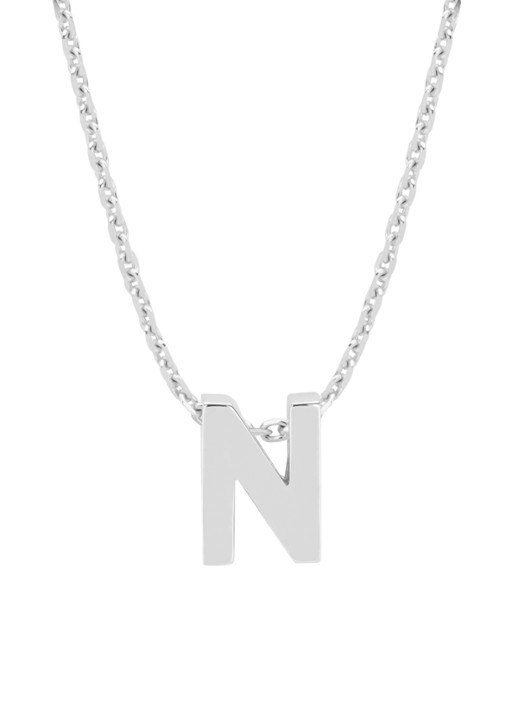 Diamond Point Witgouden hanger N, Alphabet