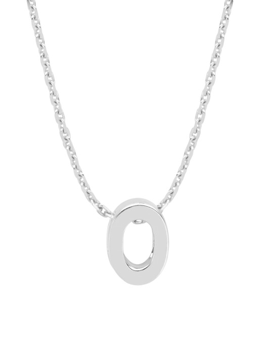 Diamond Point Witgouden hanger O, Alphabet
