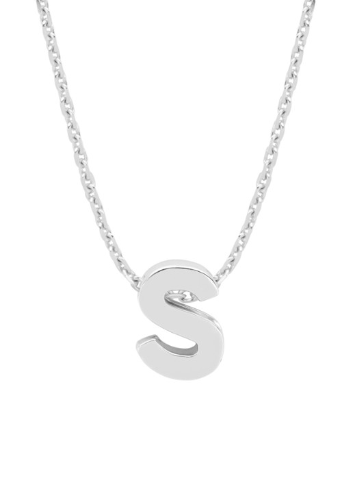 Diamond Point Witgouden hanger S, Alphabet