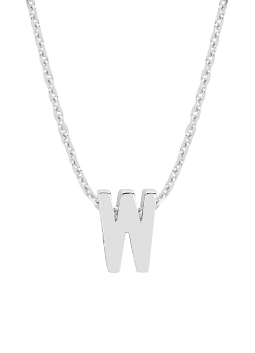 Diamond Point Witgouden hanger W, Alphabet