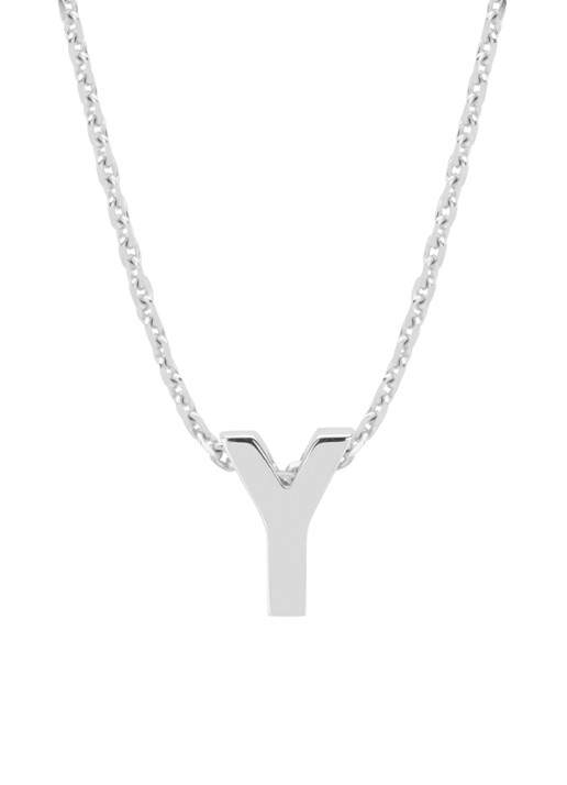 Diamond Point Witgouden hanger Y, Alphabet