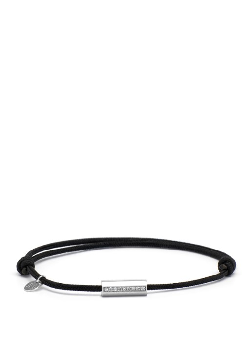 Diamond Point Witgouden koord armband, 0.04 ct diamant, Timeless Treasures - voorkant witgoud