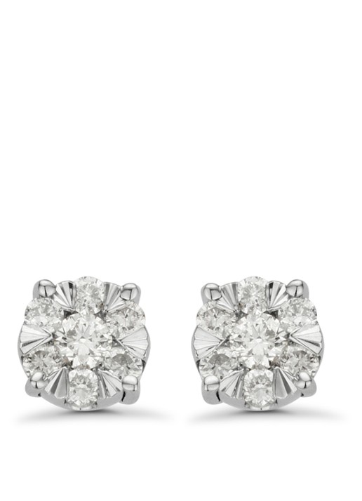 Diamond Point Witgouden oorsieraden, 0.18 ct diamant, Enchanted